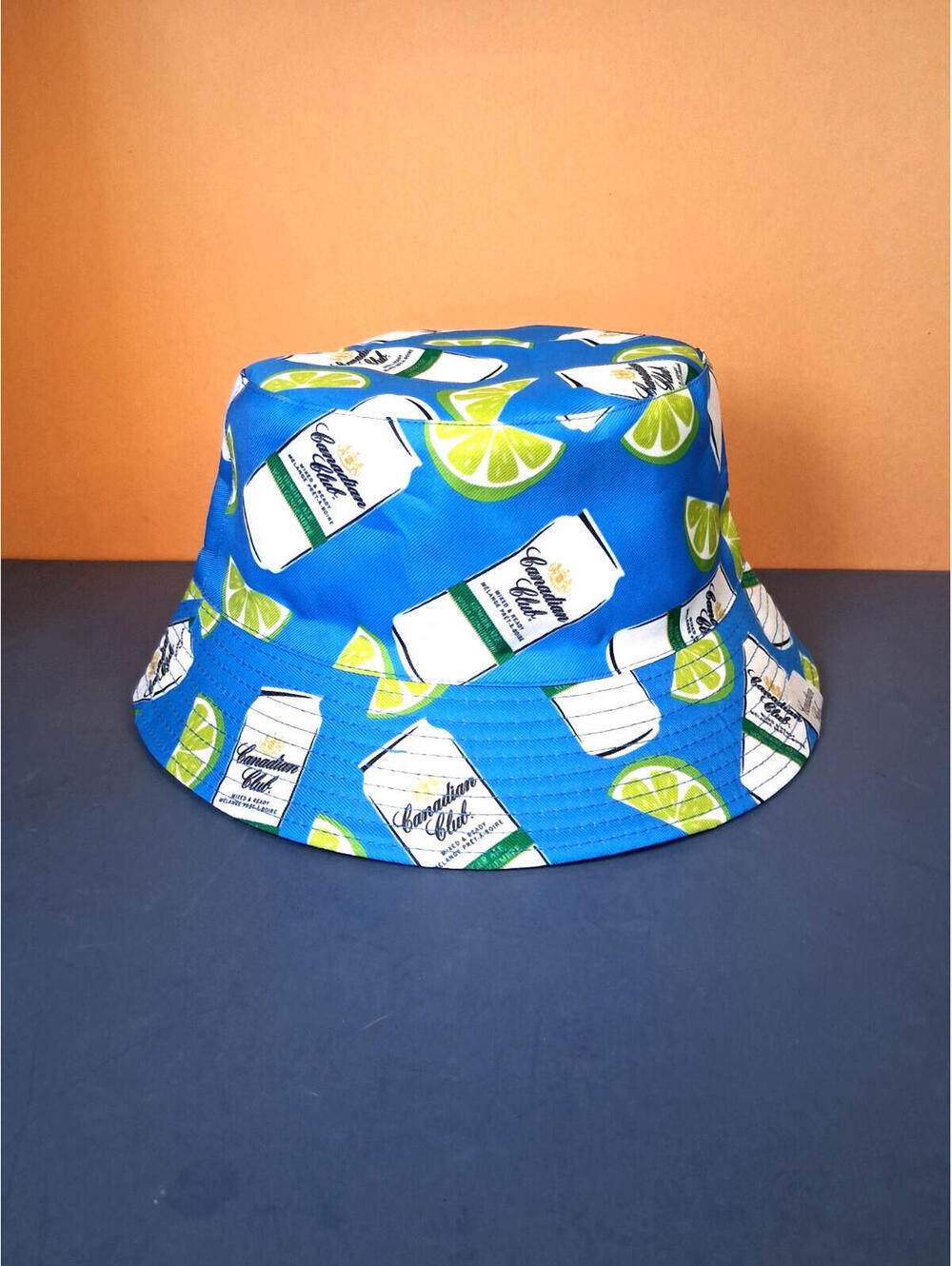 Canadian Club Whiskey Blue Fishing Bucket Hat Mens Womans Festive All Over Print
